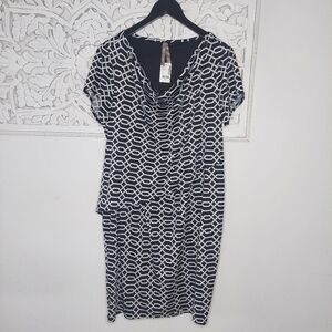 NWT Pennington's Black White Geometric Print Dress